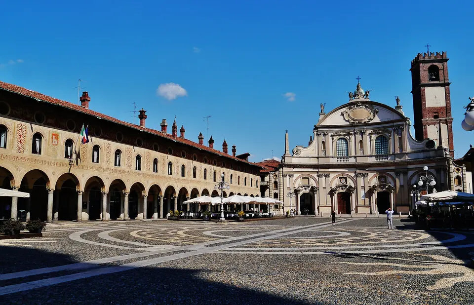 Ducal Square, Vigevano, Province of Pavia, Region of Lombardy, Italy