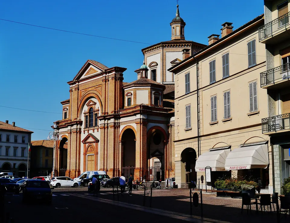 Facade of the Main Church, Voghera, Province of Pavia, Region of Lombardy, Italy